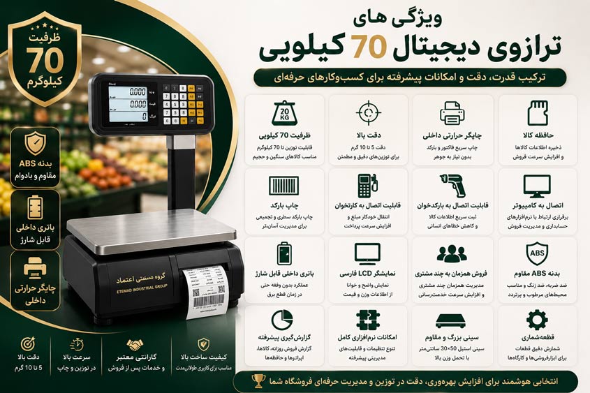 ترازوی دیجیتال ۷۰ کیلویی
